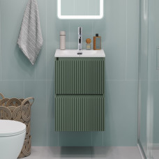 Тумба с раковиной подвесная BelBagno UNO-MINI-400-2C-SO-VO Еловый матовый, раковина белая BB-8099-3-40