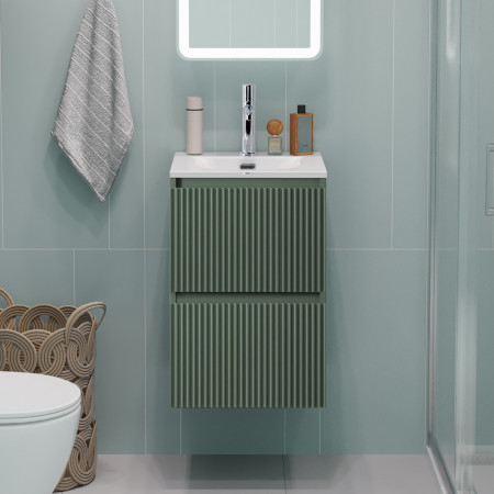Тумба с раковиной подвесная BelBagno UNO-MINI-400-2C-SO-VO Еловый матовый, раковина белая BB-8099-3-40 Тумба с раковиной подвесная BelBagno UNO-MINI-400-2C-SO-VO Еловый матовый, раковина белая BB-8099-3-40