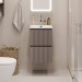 Тумба с раковиной подвесная BelBagno UNO-MINI-400-2C-SO-CO Бежевый матовый, раковина белая BB-8099-3-40