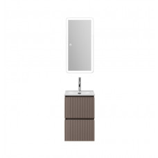 Тумба с раковиной подвесная BelBagno UNO-MINI-400-2C-SO-CO Бежевый матовый, раковина белая BB-8099-3-40