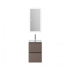 Тумба с раковиной подвесная BelBagno UNO-MINI-400-2C-SO-CO Бежевый матовый, раковина белая BB-8099-3-40