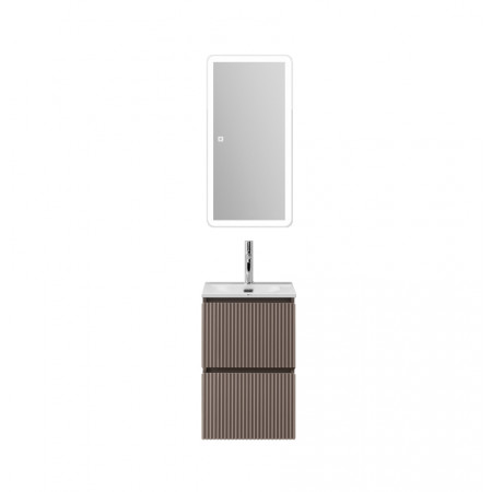 Тумба с раковиной подвесная BelBagno UNO-MINI-400-2C-SO-CO Бежевый матовый, раковина белая BB-8099-3-40 Тумба с раковиной подвесная BelBagno UNO-MINI-400-2C-SO-CO Бежевый матовый, раковина белая BB-8099-3-40