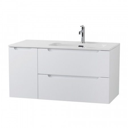 Подвесная тумба с раковиной BelBagno ETNA 100 Bianco Lucido правая, ETNA-1000-2C-1A-SO-BL-R + BB1000ETL-R Подвесная тумба с раковиной BelBagno ETNA 100 Bianco Lucido правая, ETNA-1000-2C-1A-SO-BL-R + BB1000ETL-R