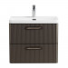 Подвесная тумба с раковиной Belbagno DUE 50 см Оружейная сталь DUE-500-2C-SO-GM-P + BB-8076-3-50