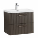 Подвесная тумба с раковиной Belbagno DUE 50 см Оружейная сталь DUE-500-2C-SO-GM-P + BB-8076-3-50 Подвесная тумба с раковиной Belbagno DUE 50 см Оружейная сталь DUE-500-2C-SO-GM-P + BB-8076-3-50