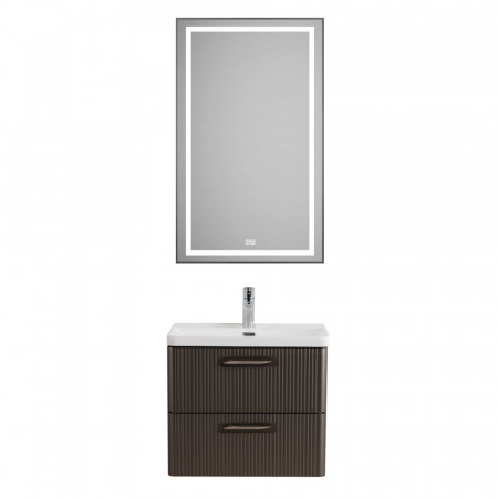 Подвесная тумба с раковиной Belbagno DUE 50 см Оружейная сталь DUE-500-2C-SO-GM-P + BB-8076-3-50 Подвесная тумба с раковиной Belbagno DUE 50 см Оружейная сталь DUE-500-2C-SO-GM-P + BB-8076-3-50