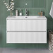 Тумба с раковиной подвесная BelBagno UNO-MINI-1000-2C-SO-BO Bianco Opaco, раковина белая BB-8099-3-100