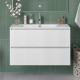 Тумба с раковиной подвесная BelBagno UNO-MINI-1000-2C-SO-BO Bianco Opaco, раковина белая BB-8099-3-100 Тумба с раковиной подвесная BelBagno UNO-MINI-1000-2C-SO-BO Bianco Opaco, раковина белая BB-8099-3-100