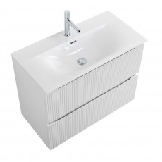 Тумба с раковиной подвесная BelBagno UNO-MINI-1000-2C-SO-BO Bianco Opaco, раковина белая BB-8099-3-100
