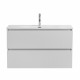 Тумба с раковиной подвесная BelBagno UNO-MINI-1000-2C-SO-BO Bianco Opaco, раковина белая BB-8099-3-100 Тумба с раковиной подвесная BelBagno UNO-MINI-1000-2C-SO-BO Bianco Opaco, раковина белая BB-8099-3-100