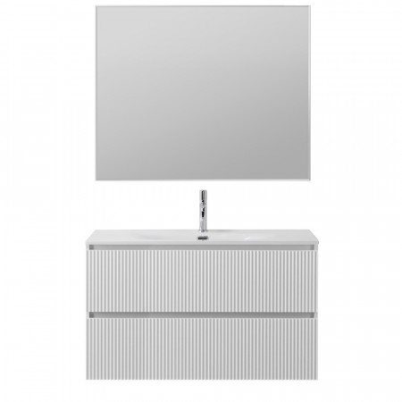 Тумба с раковиной подвесная BelBagno UNO-MINI-1000-2C-SO-BO Bianco Opaco, раковина белая BB-8099-3-100 Тумба с раковиной подвесная BelBagno UNO-MINI-1000-2C-SO-BO Bianco Opaco, раковина белая BB-8099-3-100