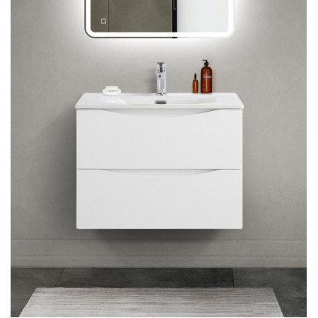 Тумба с раковиной подвесная BelBagno MARINO-CER-MINI-700-2C-SO-BL-P Bianco Lucido, раковина белая BB-8099-3-70 Тумба с раковиной подвесная BelBagno MARINO-CER-MINI-700-2C-SO-BL-P Bianco Lucido, раковина белая BB-8099-3-70