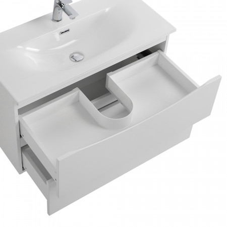 Тумба с раковиной подвесная BelBagno MARINO-CER-MINI-700-2C-SO-BL-P Bianco Lucido, раковина белая BB-8099-3-70 Тумба с раковиной подвесная BelBagno MARINO-CER-MINI-700-2C-SO-BL-P Bianco Lucido, раковина белая BB-8099-3-70