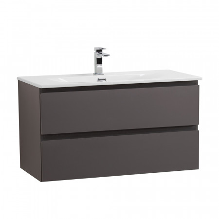 Тумба с раковиной подвесная BelBagno KRAFT-1000-2C-SO-GSO Темно-Серый матовый, раковина белая BB-8099-100 Тумба с раковиной подвесная BelBagno KRAFT-1000-2C-SO-GSO Темно-Серый матовый, раковина белая BB-8099-100