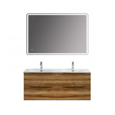 Тумба с раковиной подвесная BelBagno MARINO-CER-N-1200-4C-SO-RR-P Rovere Rustico, раковина белая BB-8099-120-2 с 2-я чашами