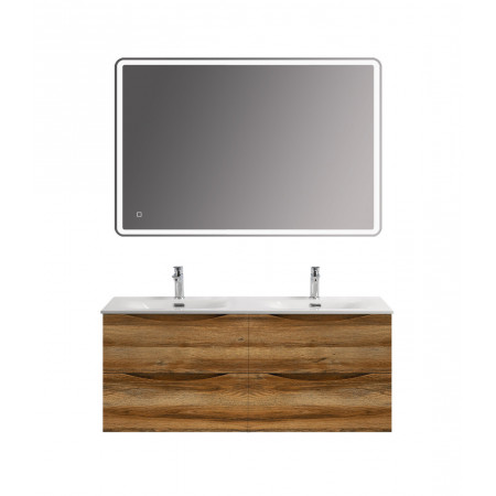 Тумба с раковиной подвесная BelBagno MARINO-CER-N-1200-4C-SO-RR-P Rovere Rustico, раковина белая BB-8099-120-2 с 2-я чашами Тумба с раковиной подвесная BelBagno MARINO-CER-N-1200-4C-SO-RR-P Rovere Rustico, раковина белая BB-8099-120-2 с 2-я чашами