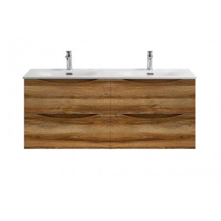 Тумба с раковиной подвесная BelBagno MARINO-CER-N-1200-4C-SO-RR-P Rovere Rustico, раковина белая BB-8099-120-2 с 2-я чашами Тумба с раковиной подвесная BelBagno MARINO-CER-N-1200-4C-SO-RR-P Rovere Rustico, раковина белая BB-8099-120-2 с 2-я чашами