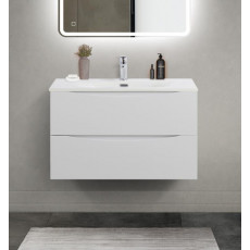 Тумба с раковиной подвесная BelBagno MARINO-CER-MINI-800-2C-SO-BO-P Bianco Opaco, раковина белая BB-8099-3-80