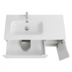 Подвесная тумба с раковиной BelBagno ETNA 100 Bianco Lucido левая, ETNA-1000-2C-1A-SO-BL-L + BB1000ETL-L