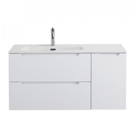 Подвесная тумба с раковиной BelBagno ETNA 100 Bianco Lucido левая, ETNA-1000-2C-1A-SO-BL-L + BB1000ETL-L Подвесная тумба с раковиной BelBagno ETNA 100 Bianco Lucido левая, ETNA-1000-2C-1A-SO-BL-L + BB1000ETL-L