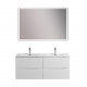 Тумба с раковиной подвесная BelBagno MARINO-CER-N-1200-4C-SO-BL-P Bianco Lucido, раковина белая BB-8099-120-2 с 2-я чашами Тумба с раковиной подвесная BelBagno MARINO-CER-N-1200-4C-SO-BL-P Bianco Lucido, раковина белая BB-8099-120-2 с 2-я чашами