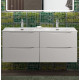 Тумба с раковиной подвесная BelBagno MARINO-CER-N-1200-4C-SO-BL-P Bianco Lucido, раковина белая BB-8099-120-2 с 2-я чашами Тумба с раковиной подвесная BelBagno MARINO-CER-N-1200-4C-SO-BL-P Bianco Lucido, раковина белая BB-8099-120-2 с 2-я чашами