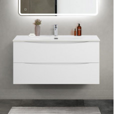 Тумба с раковиной подвесная BelBagno MARINO-CER-MINI-1000-2C-SO-BO-P Bianco Opaco, раковина белая BB-8099-3-100