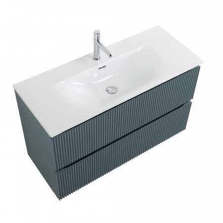 Тумба с раковиной подвесная BelBagno UNO-MINI-1000-2C-SO-AO Голубой матовый, раковина белая BB-8099-3-100 Тумба с раковиной подвесная BelBagno UNO-MINI-1000-2C-SO-AO Голубой матовый, раковина белая BB-8099-3-100