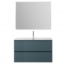 Тумба с раковиной подвесная BelBagno UNO-MINI-1000-2C-SO-AO Голубой матовый, раковина белая BB-8099-3-100