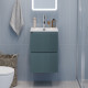 Тумба с раковиной подвесная BelBagno UNO-MINI-400-2C-SO-AO Голубой матовый, раковина белая BB-8099-3-40 Тумба с раковиной подвесная BelBagno UNO-MINI-400-2C-SO-AO Голубой матовый, раковина белая BB-8099-3-40