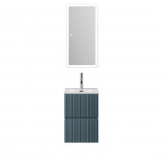 Тумба с раковиной подвесная BelBagno UNO-MINI-400-2C-SO-AO Голубой матовый, раковина белая BB-8099-3-40