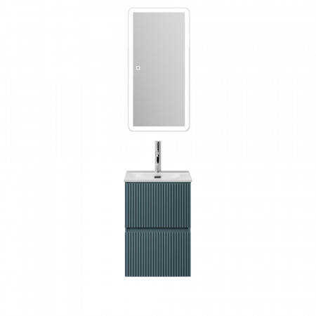 Тумба с раковиной подвесная BelBagno UNO-MINI-400-2C-SO-AO Голубой матовый, раковина белая BB-8099-3-40 Тумба с раковиной подвесная BelBagno UNO-MINI-400-2C-SO-AO Голубой матовый, раковина белая BB-8099-3-40