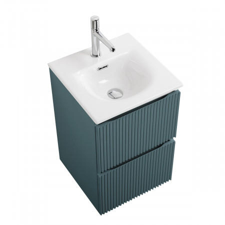 Тумба с раковиной подвесная BelBagno UNO-MINI-400-2C-SO-AO Голубой матовый, раковина белая BB-8099-3-40 Тумба с раковиной подвесная BelBagno UNO-MINI-400-2C-SO-AO Голубой матовый, раковина белая BB-8099-3-40