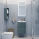 Тумба с раковиной подвесная BelBagno UNO-MINI-400-2C-SO-AO Голубой матовый, раковина белая BB-8099-3-40 Тумба с раковиной подвесная BelBagno UNO-MINI-400-2C-SO-AO Голубой матовый, раковина белая BB-8099-3-40