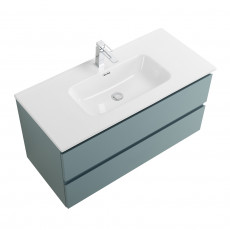 Тумба с раковиной подвесная BelBagno KRAFT-1000-2C-SO-AO Голубой матовый, раковина белая BB1000ETL