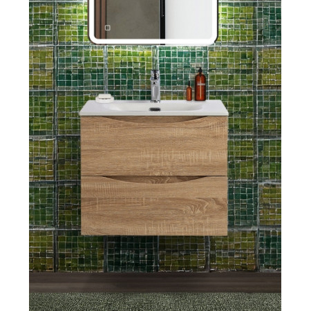 Тумба с раковиной подвесная BelBagno MARINO-CER-N-600-2C-SO-WO-P Rovere Bianco, раковина белая BB-8099-60 Тумба с раковиной подвесная BelBagno MARINO-CER-N-600-2C-SO-WO-P Rovere Bianco, раковина белая BB-8099-60
