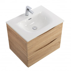 Тумба с раковиной подвесная BelBagno MARINO-CER-N-600-2C-SO-WO-P Rovere Bianco, раковина белая BB-8099-60