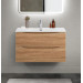 Тумба с раковиной подвесная BelBagno MARINO-CER-MINI-800-2C-SO-WO-P Rovere Bianco, раковина белая BB-8099-3-80