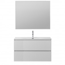 Тумба с раковиной подвесная BelBagno UNO-MINI-900-2C-SO-BO Bianco Opaco, раковина белая BB-8099-3-90
