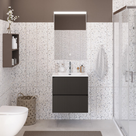 Тумба с раковиной подвесная BelBagno UNO-MINI-500-2C-SO-GSO Темно-Серый матовый, раковина белая BB-8099-3-50 Тумба с раковиной подвесная BelBagno UNO-MINI-500-2C-SO-GSO Темно-Серый матовый, раковина белая BB-8099-3-50