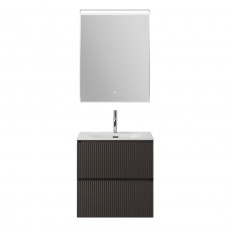 Тумба с раковиной подвесная BelBagno UNO-MINI-500-2C-SO-GSO Темно-Серый матовый, раковина белая BB-8099-3-50