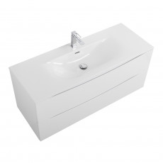 Тумба с раковиной подвесная BelBagno MARINO-CER-N-1200-2C-SO-BO-P Bianco Opaco, раковина белая BB-8099-120