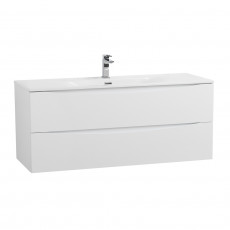 Тумба с раковиной подвесная BelBagno MARINO-CER-N-1200-2C-SO-BO-P Bianco Opaco, раковина белая BB-8099-120