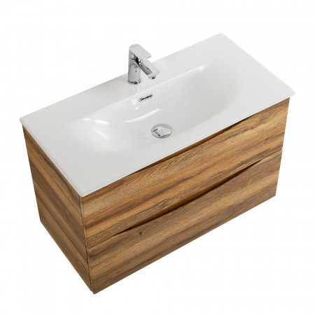 Тумба с раковиной подвесная BelBagno MARINO-CER-MINI-900-2C-SO-RR-P Rovere Rustico, раковина белая BB-8099-3-90 Тумба с раковиной подвесная BelBagno MARINO-CER-MINI-900-2C-SO-RR-P Rovere Rustico, раковина белая BB-8099-3-90