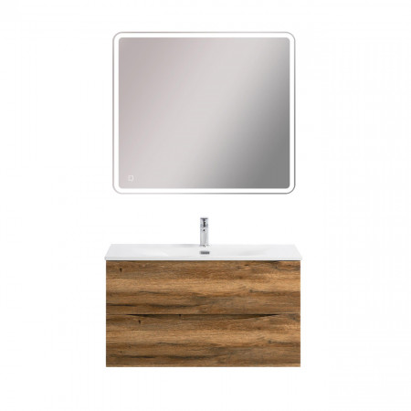 Тумба с раковиной подвесная BelBagno MARINO-CER-MINI-900-2C-SO-RR-P Rovere Rustico, раковина белая BB-8099-3-90 Тумба с раковиной подвесная BelBagno MARINO-CER-MINI-900-2C-SO-RR-P Rovere Rustico, раковина белая BB-8099-3-90