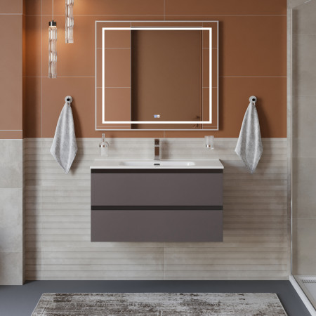 Тумба с раковиной подвесная BelBagno KRAFT-1000-2C-SO-GSO Темно-Серый матовый, раковина белая BB1000ETL Тумба с раковиной подвесная BelBagno KRAFT-1000-2C-SO-GSO Темно-Серый матовый, раковина белая BB1000ETL