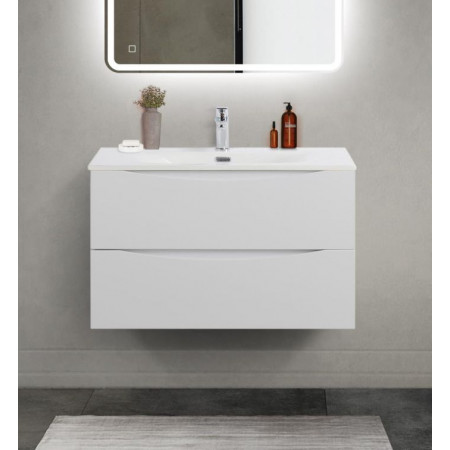 Тумба с раковиной подвесная BelBagno MARINO-CER-MINI-800-2C-SO-BL-P Bianco Lucido, раковина белая BB-8099-3-80 Тумба с раковиной подвесная BelBagno MARINO-CER-MINI-800-2C-SO-BL-P Bianco Lucido, раковина белая BB-8099-3-80
