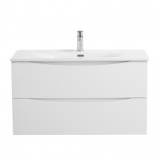 Тумба с раковиной подвесная BelBagno MARINO-CER-N-900-2C-SO-BL-P Bianco Lucido, раковина белая BB-8099-90