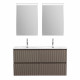 Тумба с раковиной подвесная BelBagno UNO-1200-4C-SO-СO Бежевый матовый, раковина белая BB-8099-120-2 с 2-я чашами Тумба с раковиной подвесная BelBagno UNO-1200-4C-SO-СO Бежевый матовый, раковина белая BB-8099-120-2 с 2-я чашами