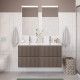 Тумба с раковиной подвесная BelBagno UNO-1200-4C-SO-СO Бежевый матовый, раковина белая BB-8099-120-2 с 2-я чашами Тумба с раковиной подвесная BelBagno UNO-1200-4C-SO-СO Бежевый матовый, раковина белая BB-8099-120-2 с 2-я чашами